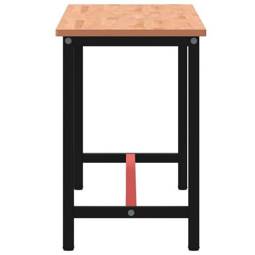 Arbejdsbænk 200x55x81,5 cm massivt bøgetræ og metal