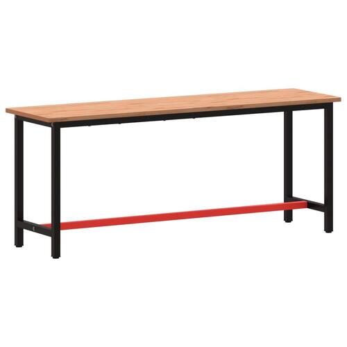 Arbejdsbænk 200x55x81,5 cm massivt bøgetræ og metal