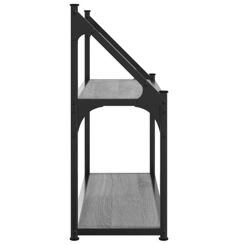 Vægreol m. 2 hylder 60x21x51 cm konstrueret træ grå sonoma-eg