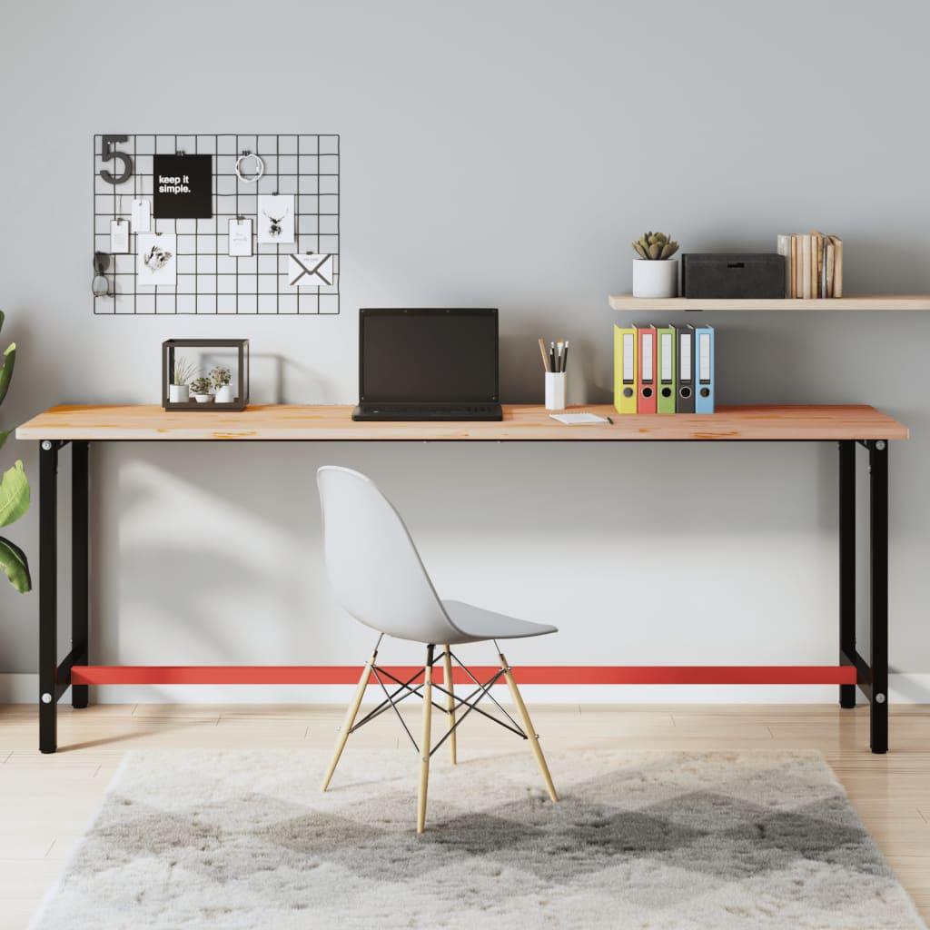 Skrivebordsplade 220x55x2,5 cm massivt bøgetræ billede