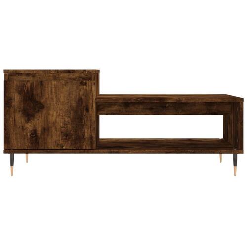 Sofabord 100x50x45 cm konstrueret træ røget egetræsfarve