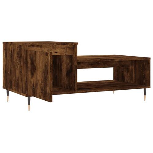Sofabord 100x50x45 cm konstrueret træ røget egetræsfarve