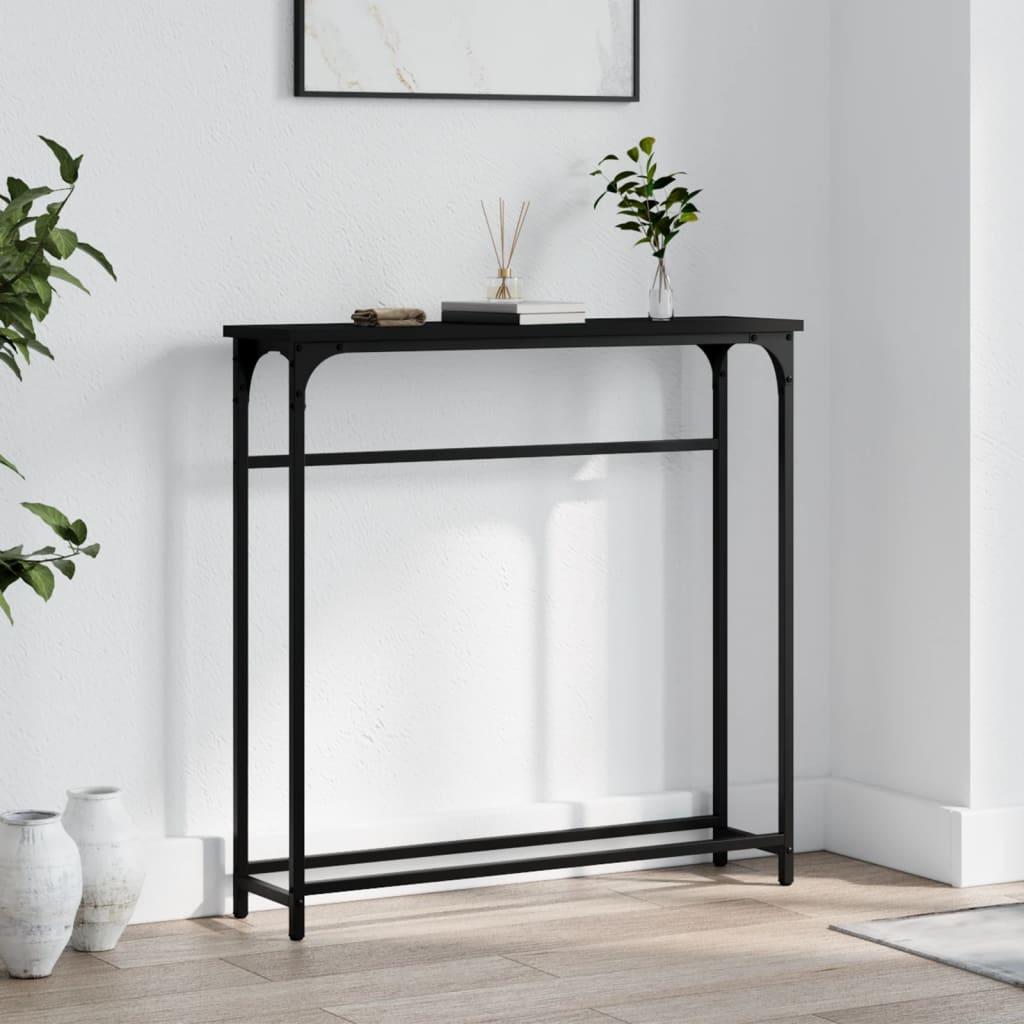 Konsolbord 75x19,5x75 cm konstrueret træ sort