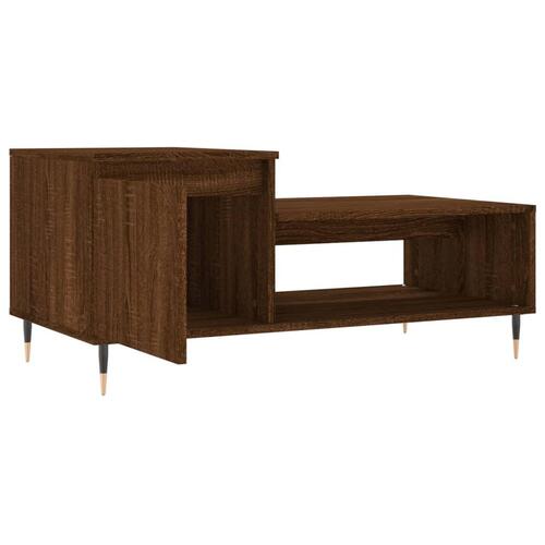 Sofabord 100x50x45 cm konstrueret træ brun egetræsfarve