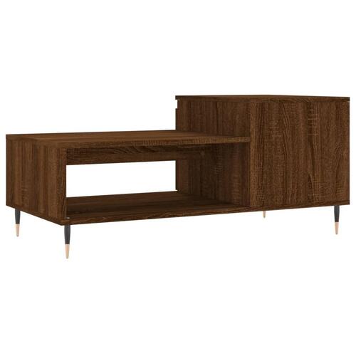Sofabord 100x50x45 cm konstrueret træ brun egetræsfarve
