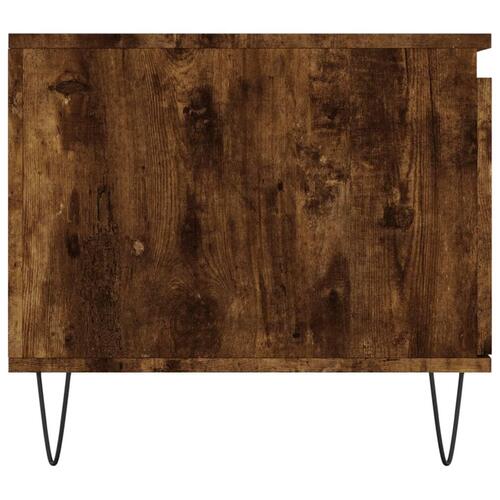 Sofabord 100x50x45 cm konstrueret træ røget egetræsfarve