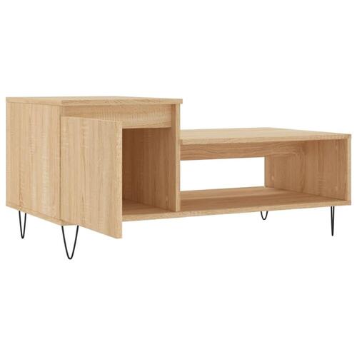 Sofabord 100x50x45 cm konstrueret træ sonoma-eg