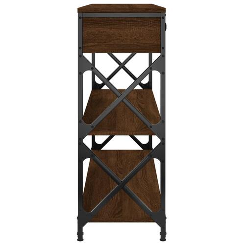 Konsolbord 100x28x75 cm konstrueret træ brun egetræsfarve