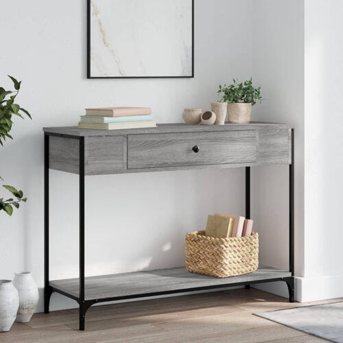 Konsolbord 100x34,5x75 cm konstrueret træ grå sonoma-eg