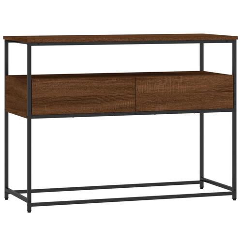Konsolbord 100x40x75 cm konstrueret træ brun egetræsfarve