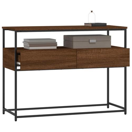 Konsolbord 100x40x75 cm konstrueret træ brun egetræsfarve