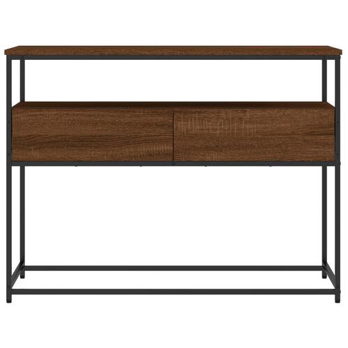 Konsolbord 100x40x75 cm konstrueret træ brun egetræsfarve