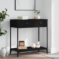 Konsolbord 75x34,5x75 cm konstrueret træ sort