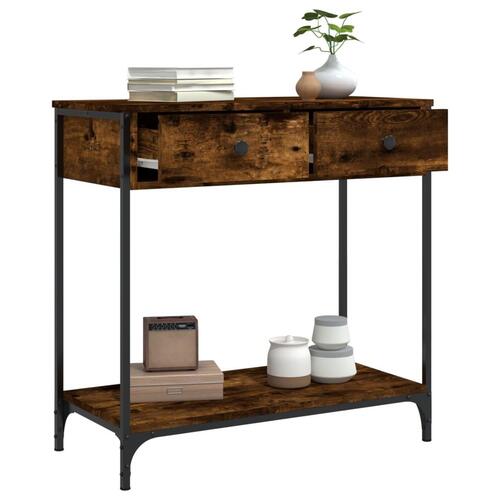 Konsolbord 75x34,5x75 cm konstrueret træ røget egetræsfarve