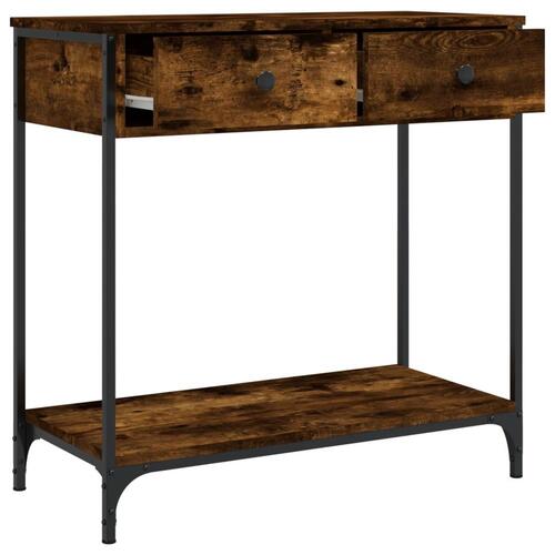 Konsolbord 75x34,5x75 cm konstrueret træ røget egetræsfarve