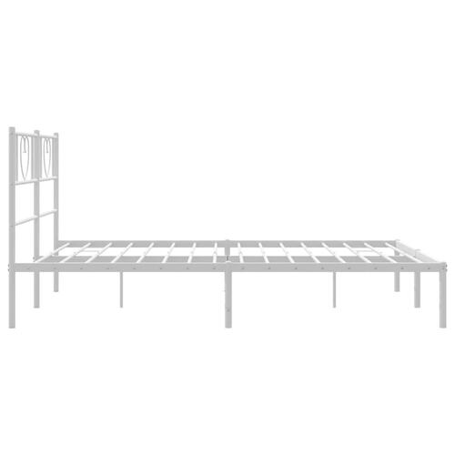 Sengeramme med sengegavl 140x200 cm metal hvid