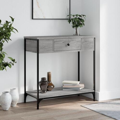 Konsolbord 75x34,5x75 cm konstrueret træ grå sonoma-eg