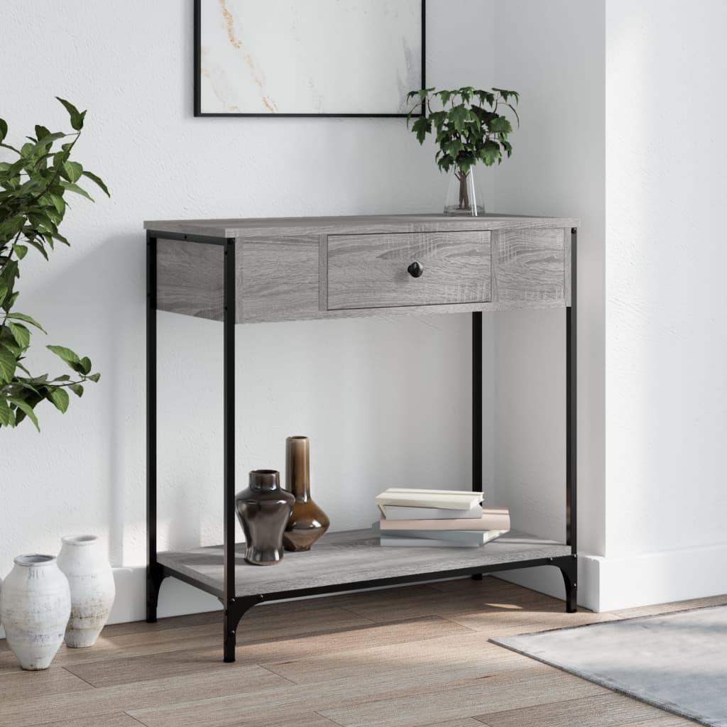 Konsolbord 75x34,5x75 cm konstrueret træ grå sonoma-eg
