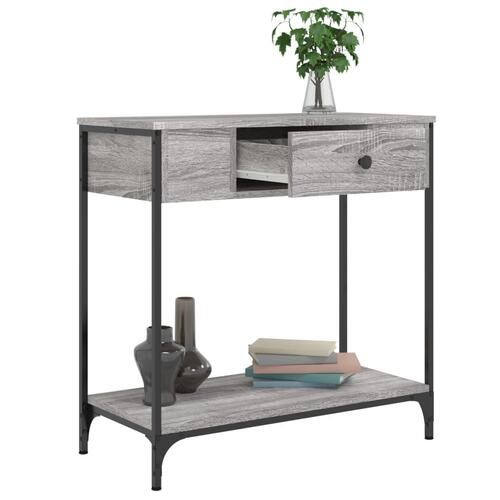 Konsolbord 75x34,5x75 cm konstrueret træ grå sonoma-eg