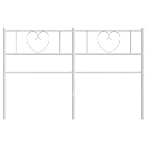 Sengegavl 160 cm metal hvid