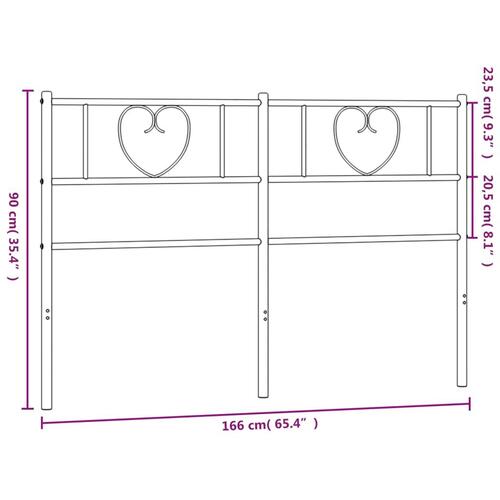Sengegavl 160 cm metal hvid