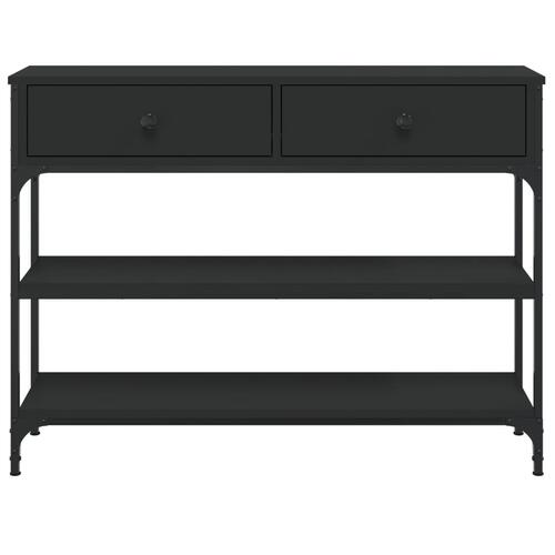 Konsolbord 100x25x75 cm konstrueret træ sort