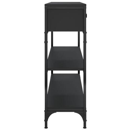 Konsolbord 100x25x75 cm konstrueret træ sort