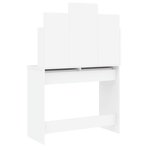 Makeupbord med spejl 96x39x142 cm hvid