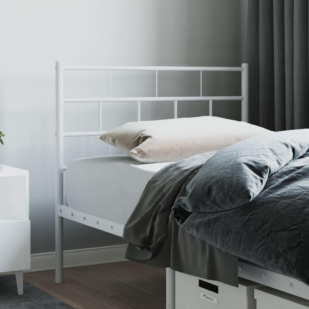 Sengegavl 107 cm metal hvid