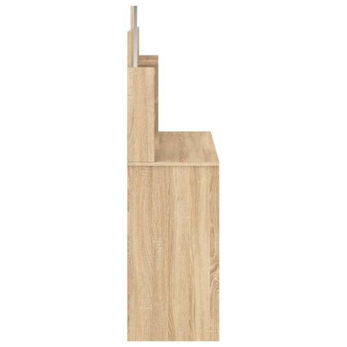 Makeupbord med spejl 96x39x142 cm sonoma-eg