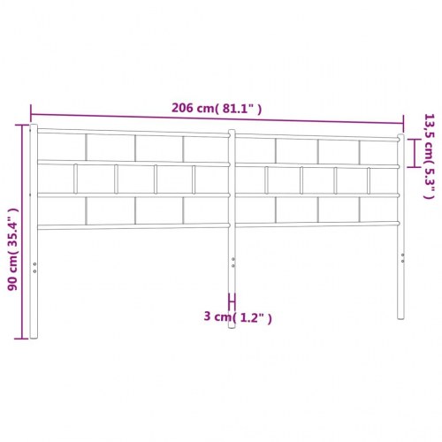 Sengegavl 200 cm i metal - sort, udskiftningsgavl
