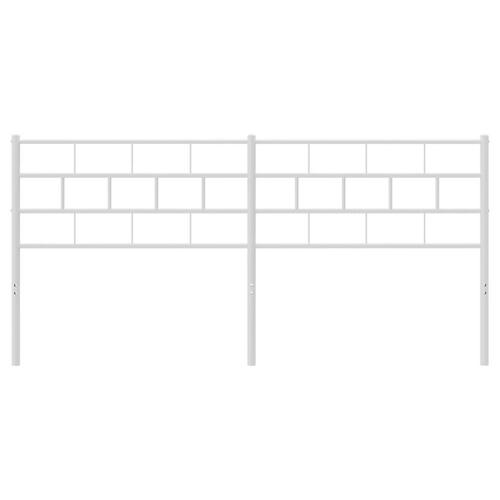 Sengegavl 180 cm metal hvid
