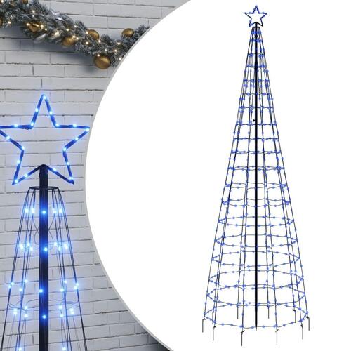 Lysende juletræ med spyd 570 LED'er 300 cm blåt lys