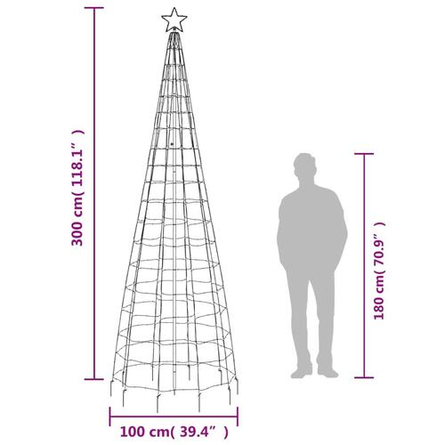 Lysende juletræ med spyd 570 LED'er 300 cm blåt lys