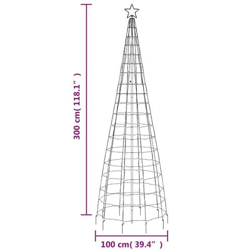 Lysende juletræ med spyd 570 LED'er 300 cm blåt lys