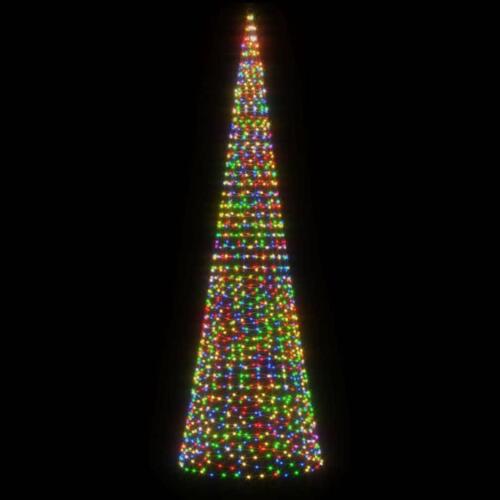 LED-juletræ til flagstang 1534 LED'er 500 cm flerfarvet lys