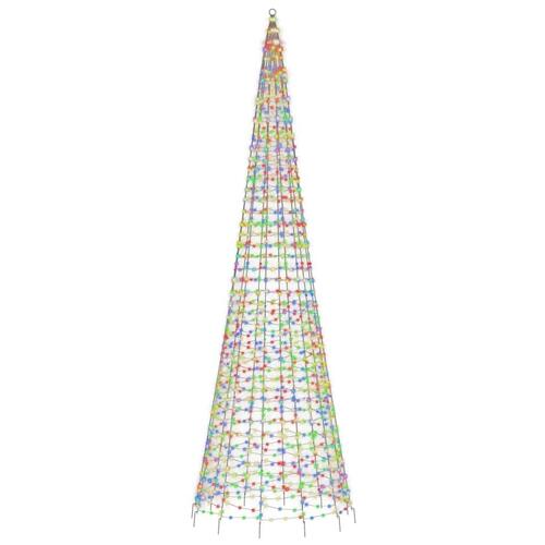 LED-juletræ til flagstang 1534 LED'er 500 cm flerfarvet lys
