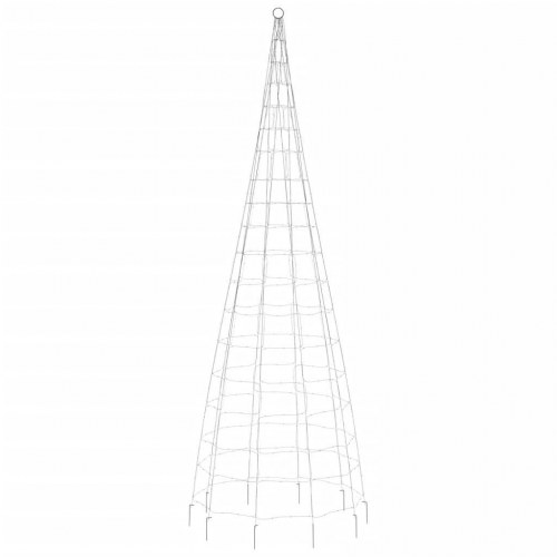 LED-juletræ til flagstang - 550 LED, 300 cm, koldt hvidt lys