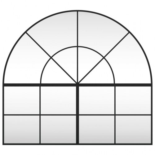 Vægspejl 100x90 cm buet jern sort