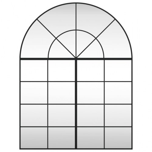 Vægspejl 100x130 cm buet jern sort