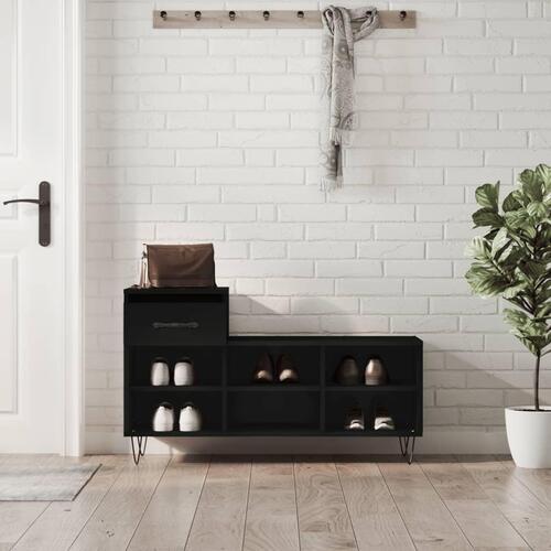 Skoreol 102x36x60 cm konstrueret træ sort