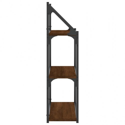 Vægreol med 3 hylder 60x21x78,5 cm konstrueret træ brun eg