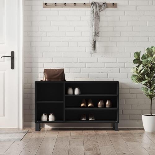 Skoreol 102x36x60 cm konstrueret træ sort