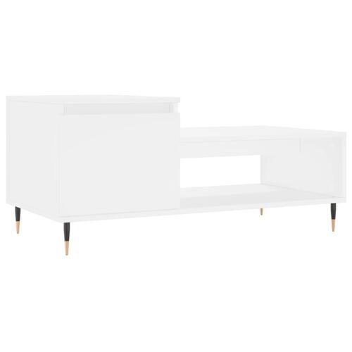 Sofabord 100x50x45 cm konstrueret træ hvid
