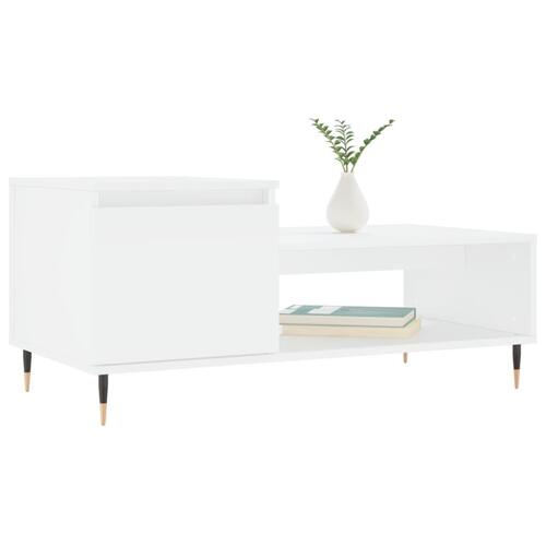 Sofabord 100x50x45 cm konstrueret træ hvid