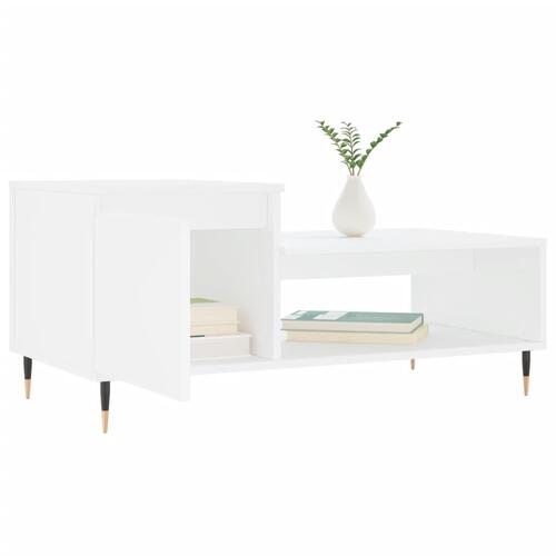 Sofabord 100x50x45 cm konstrueret træ hvid