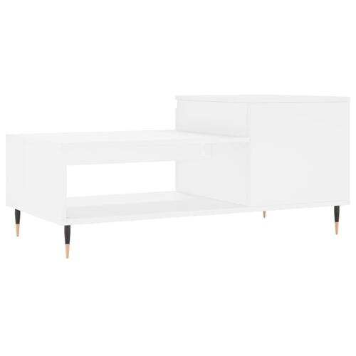 Sofabord 100x50x45 cm konstrueret træ hvid