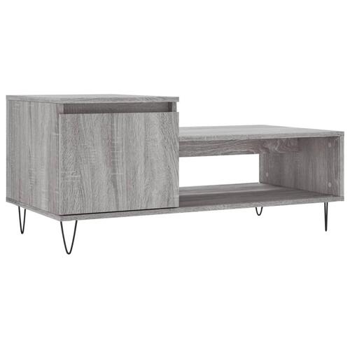 Sofabord 100x50x45 cm konstrueret træ Grå sonoma-eg