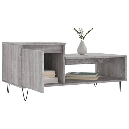 Sofabord 100x50x45 cm konstrueret træ Grå sonoma-eg