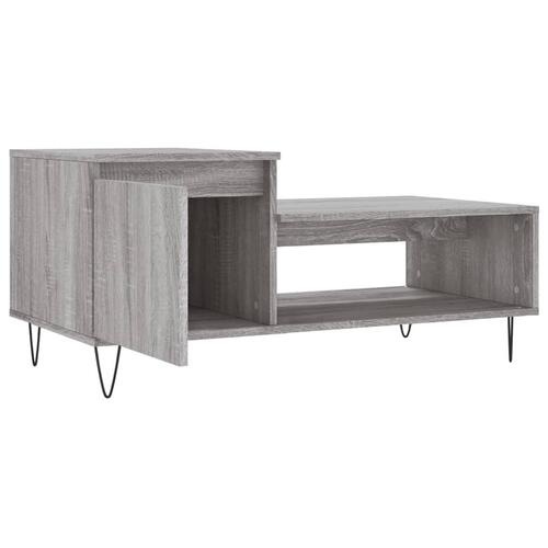 Sofabord 100x50x45 cm konstrueret træ Grå sonoma-eg